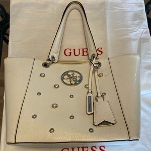 White Guess Tote Bag